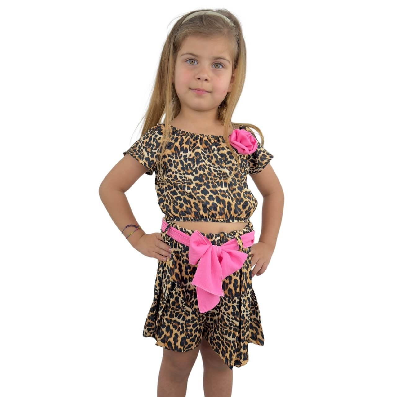 Ensemble imprimé animalier bébé fille