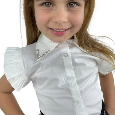 Camicia Bimba Con Perline