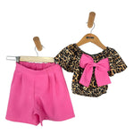 Tenue à imprimé animalier pour fille
