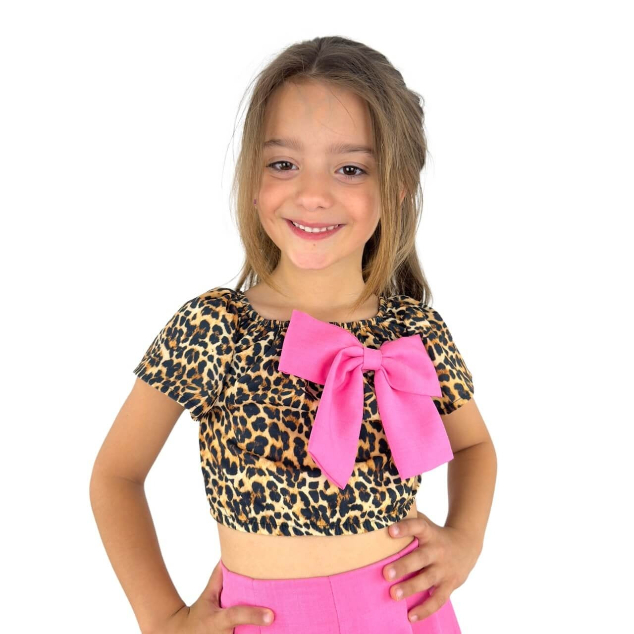 Tenue à imprimé animalier pour fille