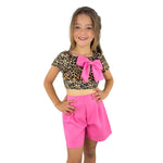Tenue à imprimé animalier pour fille