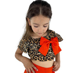Tenue à imprimé animalier pour fille