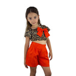 Tenue à imprimé animalier pour fille