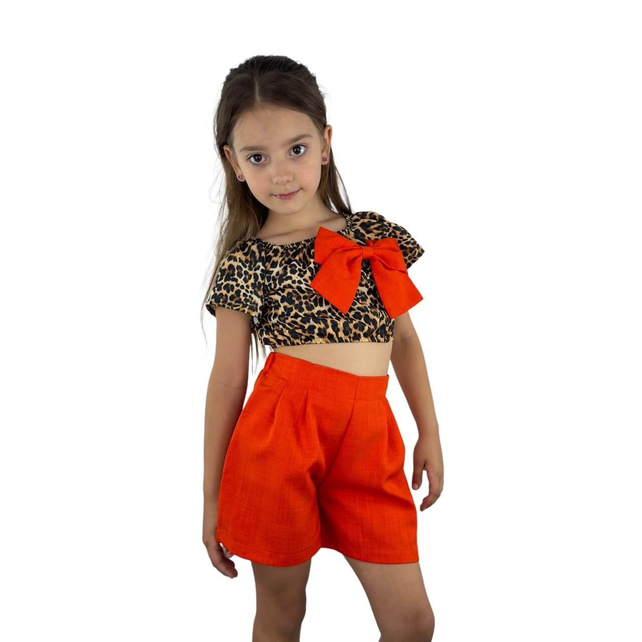 Tenue à imprimé animalier pour fille