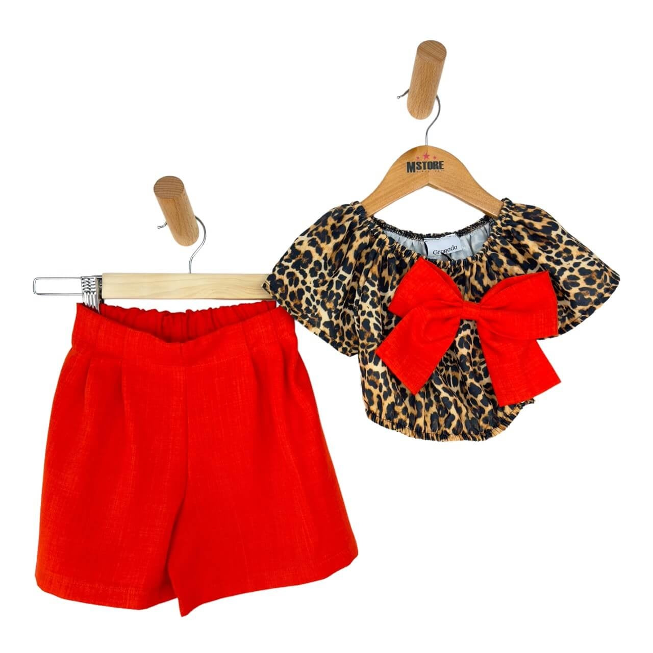 Tenue à imprimé animalier pour fille