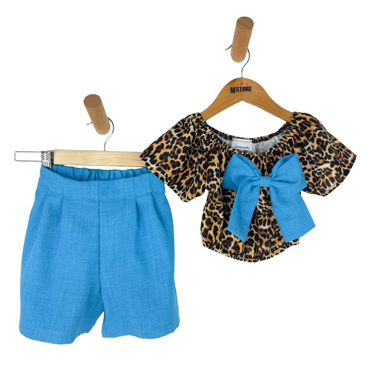 Tenue à imprimé animalier pour fille