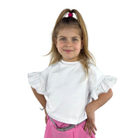 T-shirt fille manches bouffantes