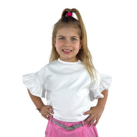 T-shirt fille manches bouffantes