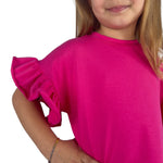 T-shirt fille manches bouffantes