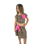 Tenue à imprimé animalier pour fille