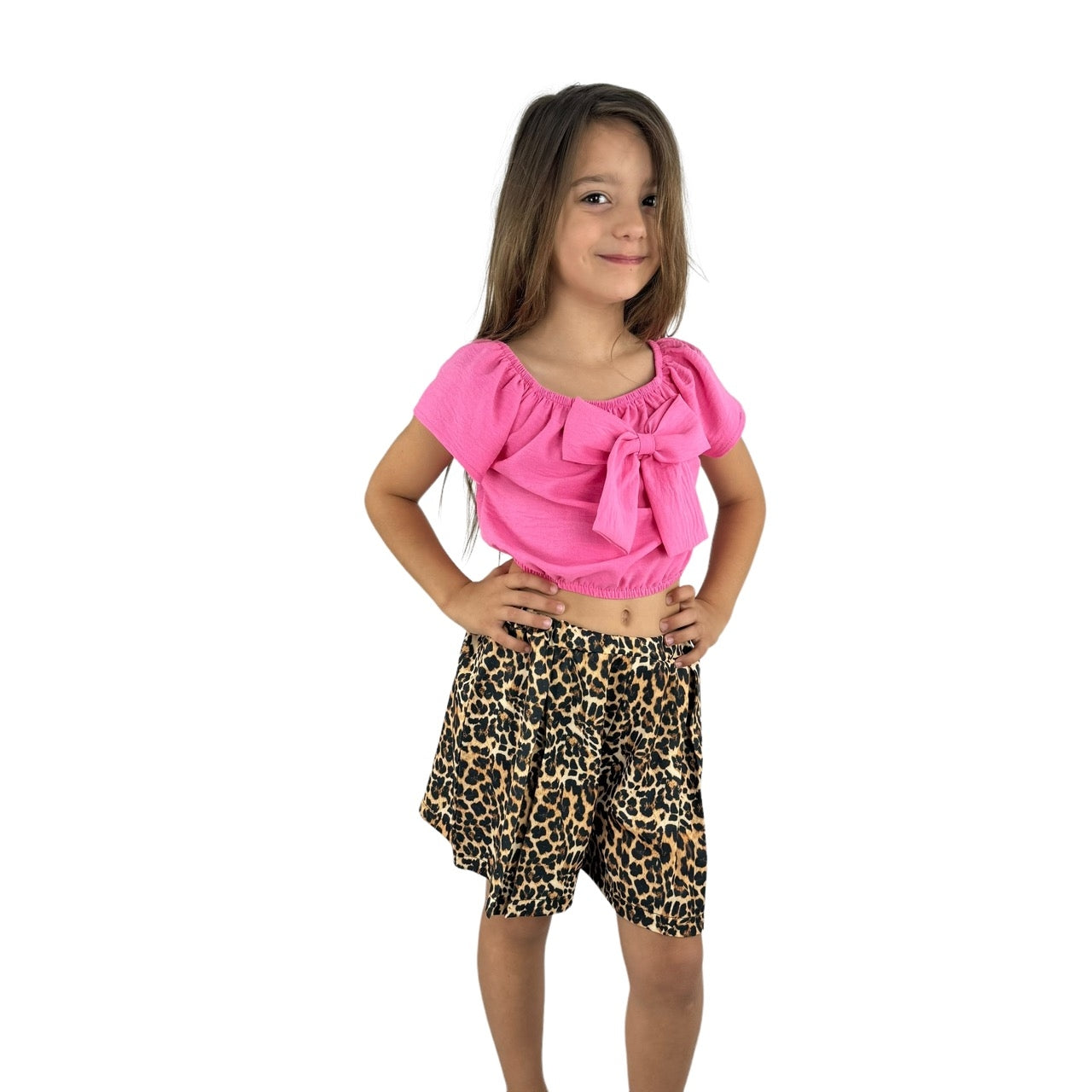 Tenue à imprimé animalier pour fille