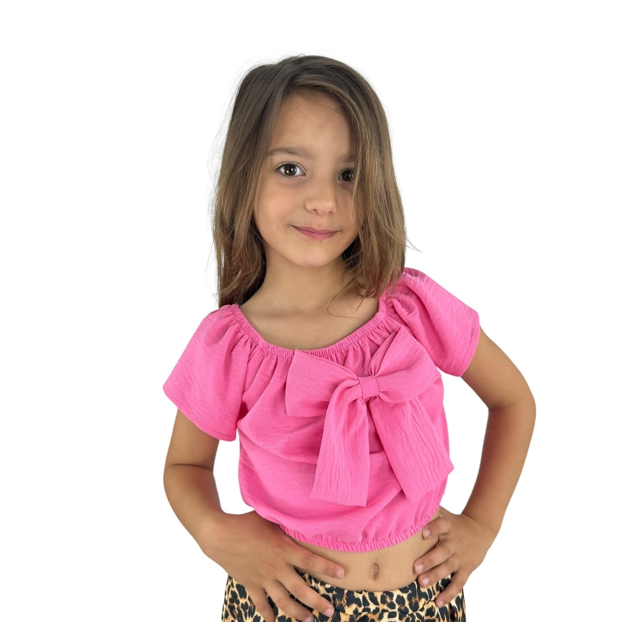 Tenue à imprimé animalier pour fille