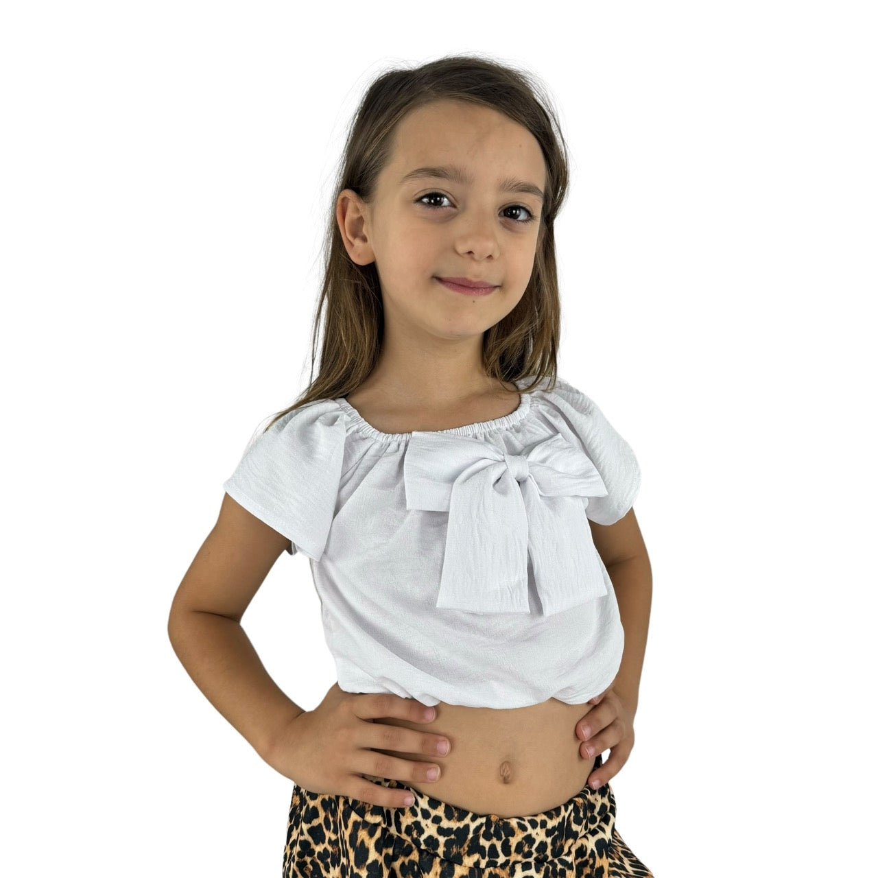 Tenue à imprimé animalier pour fille