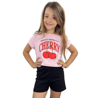 Ensemble cerises en coton petite fille