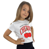 Ensemble cerises en coton petite fille