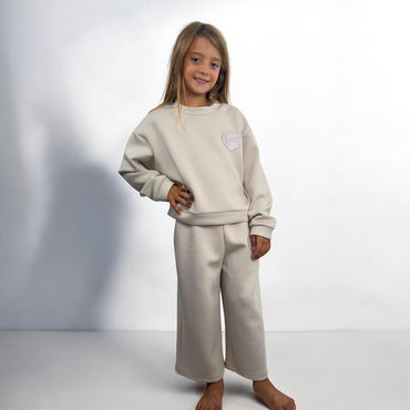 Combinaison palazzo oversize bébé fille avec application