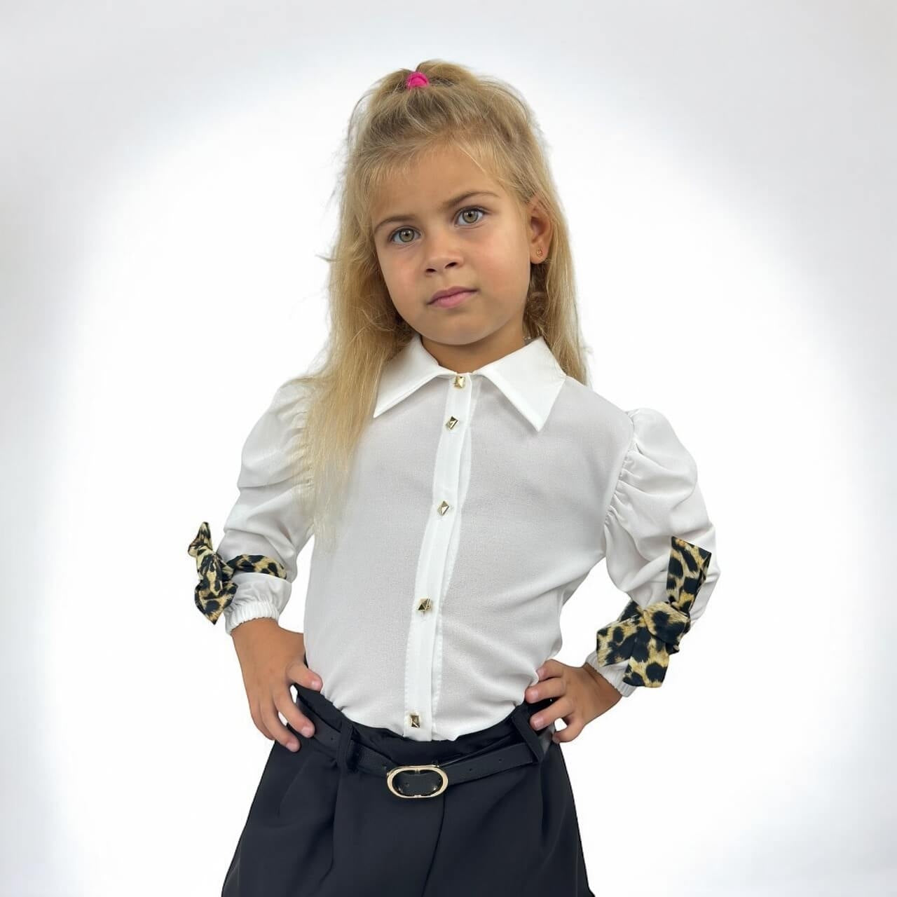 Camicia Bimba con inserti Animalier