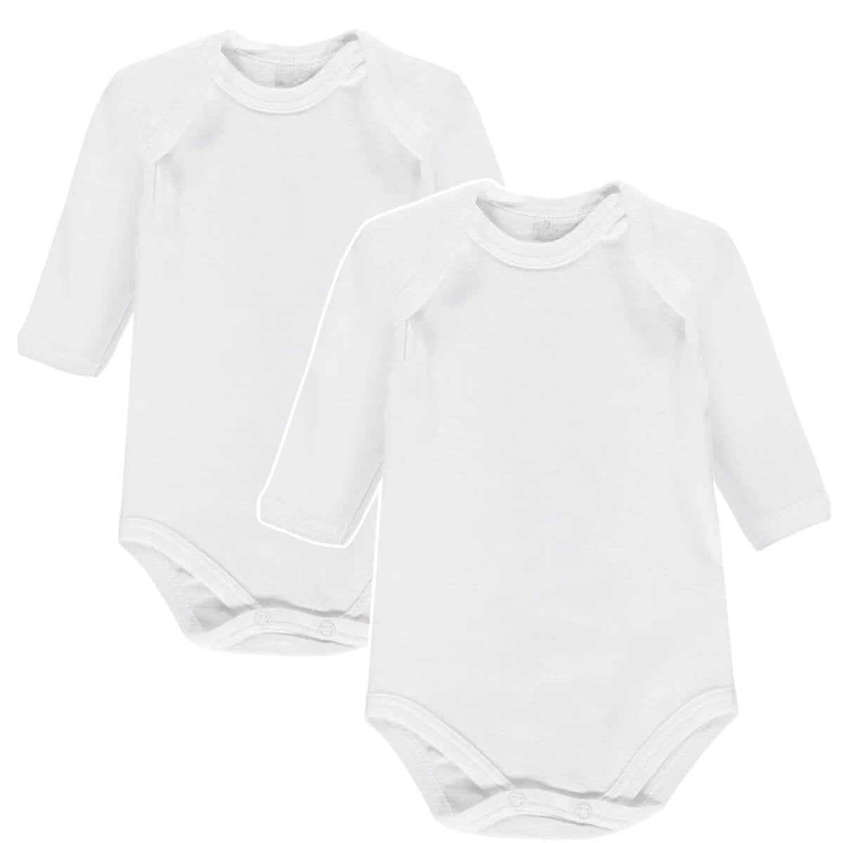 2 Body manches longues en coton blanc chaud Melanie