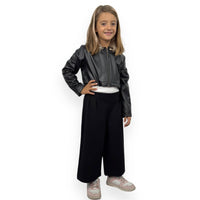 Ensemble de veste en éco-cuir 3 pièces pour fille