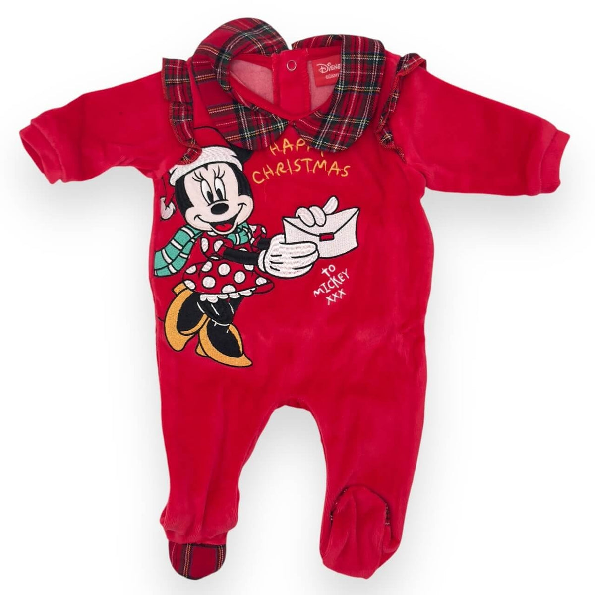 Grenouillère Minnie en chenille de Noël