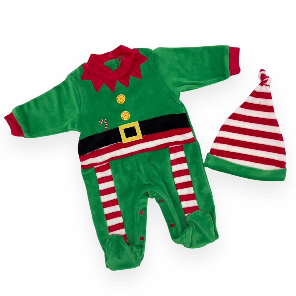 Grenouillère en chenille de Noël elfe nouveau-né