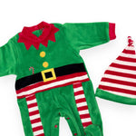 Grenouillère en chenille de Noël elfe nouveau-né