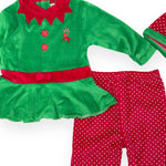 Tenue d'elfe en chenille de Noël pour nouveau-né
