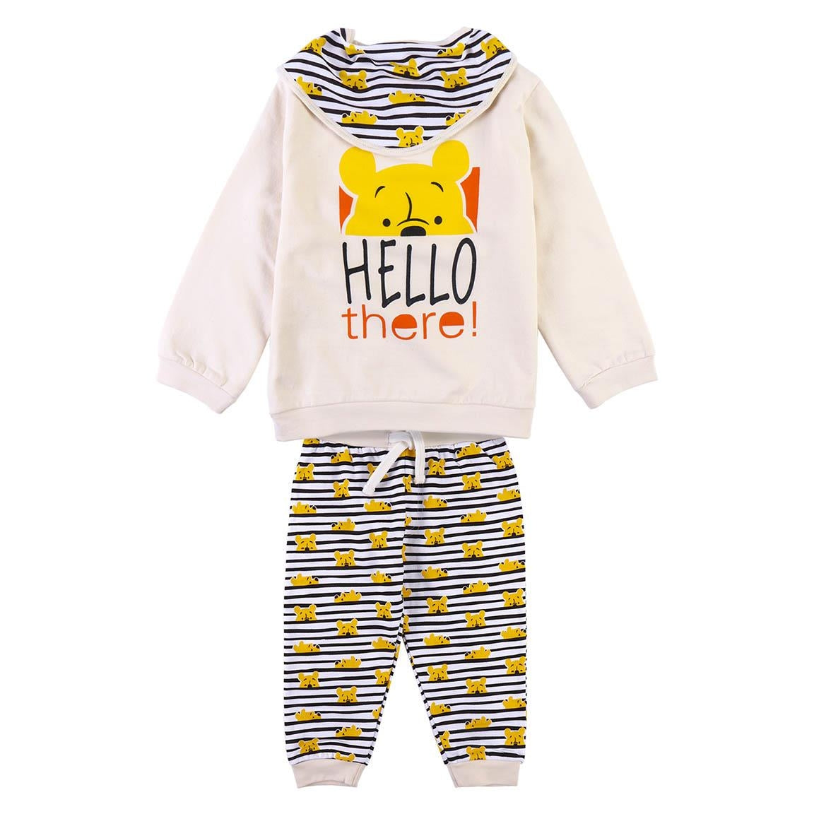 Sweat Winnie de Pooh pour bébé avec bavoir.