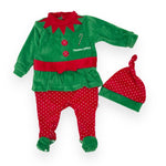 Grenouillère en chenille de Noël elfe nouveau-né