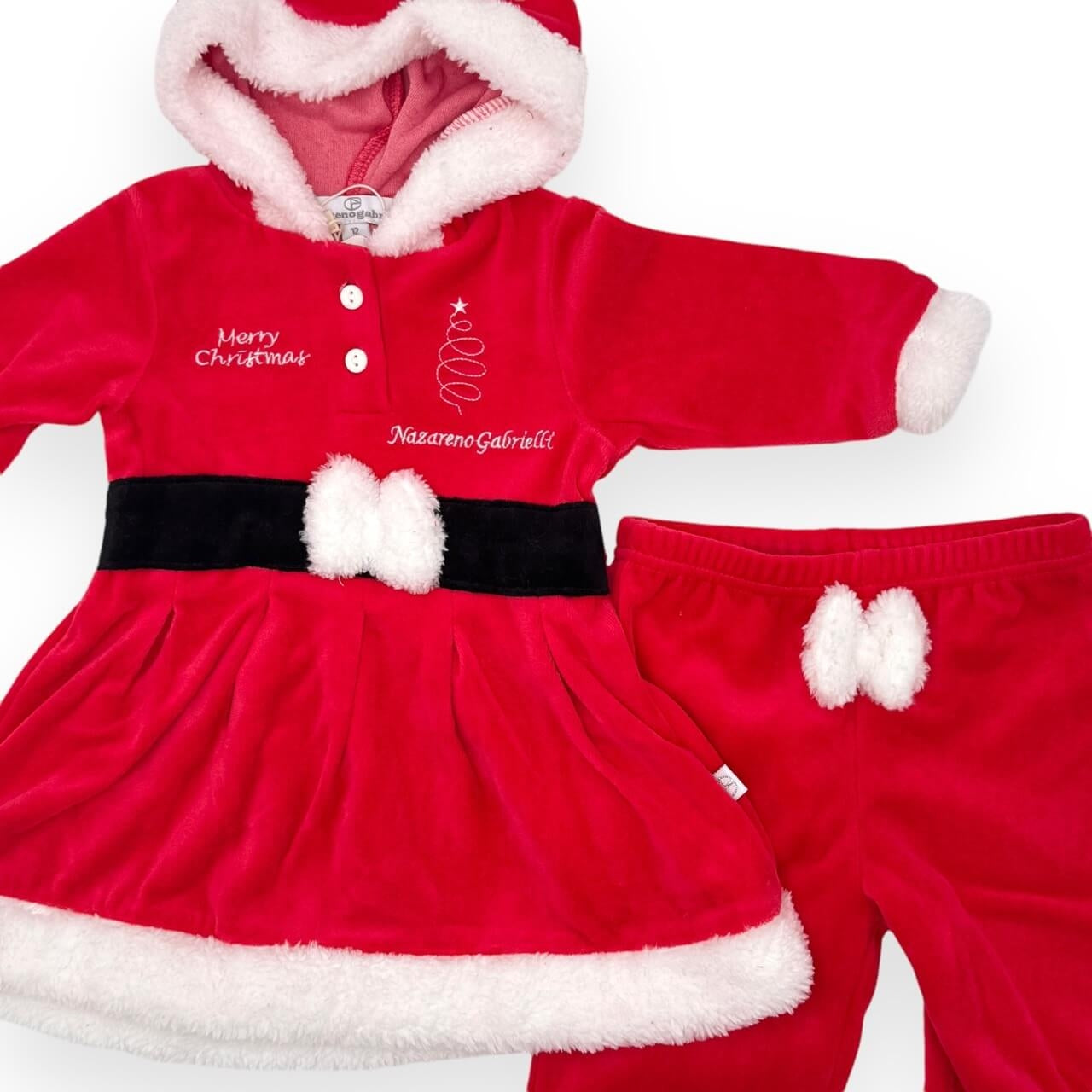 Barboteuse de Noël en chenille pour nouveau-né, Mère Noël