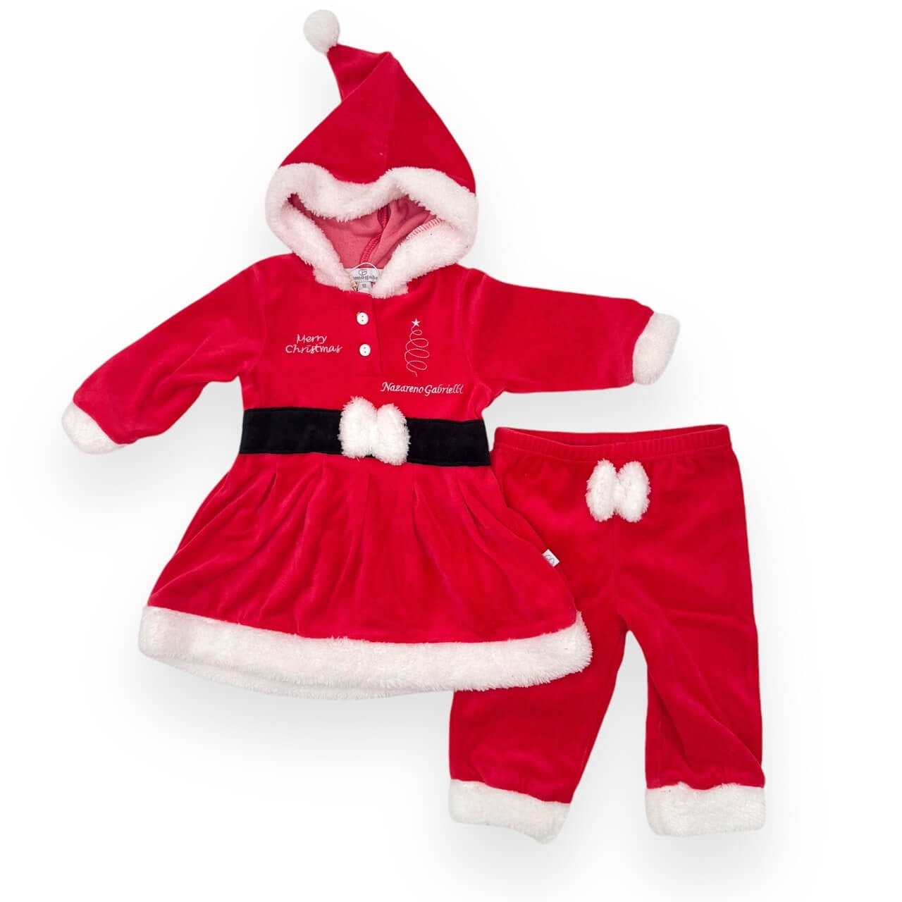 Barboteuse de Noël en chenille pour nouveau-né, Mère Noël