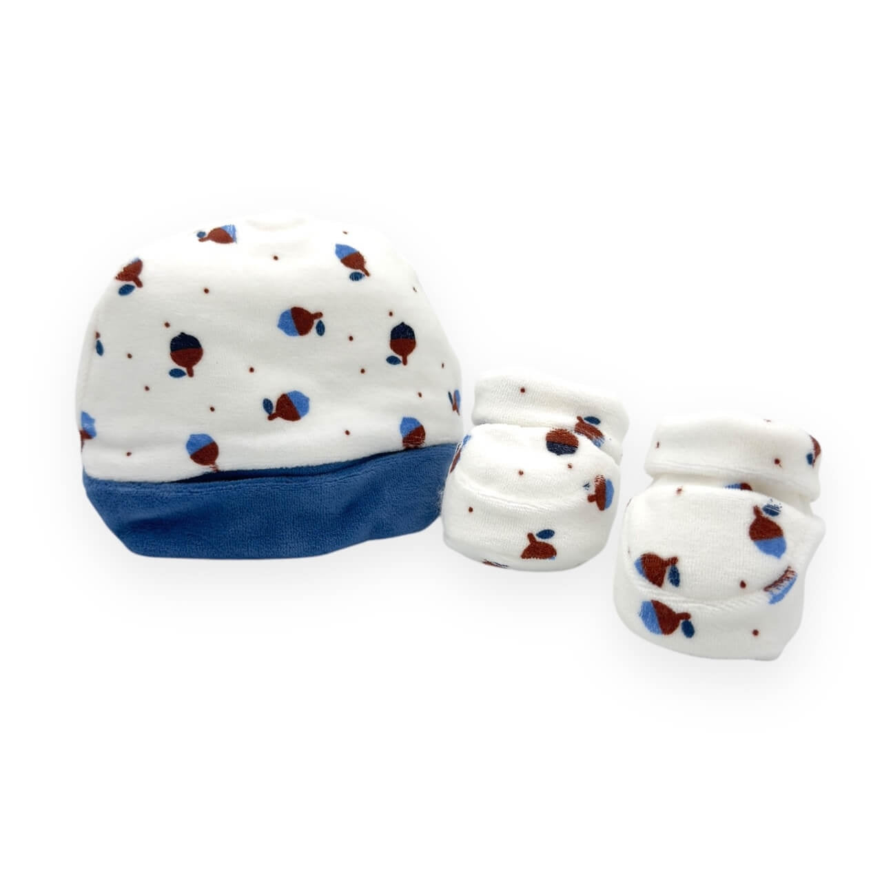 Set Cappello + Scarpe in ciniglia Pastello 0/3 Mesi