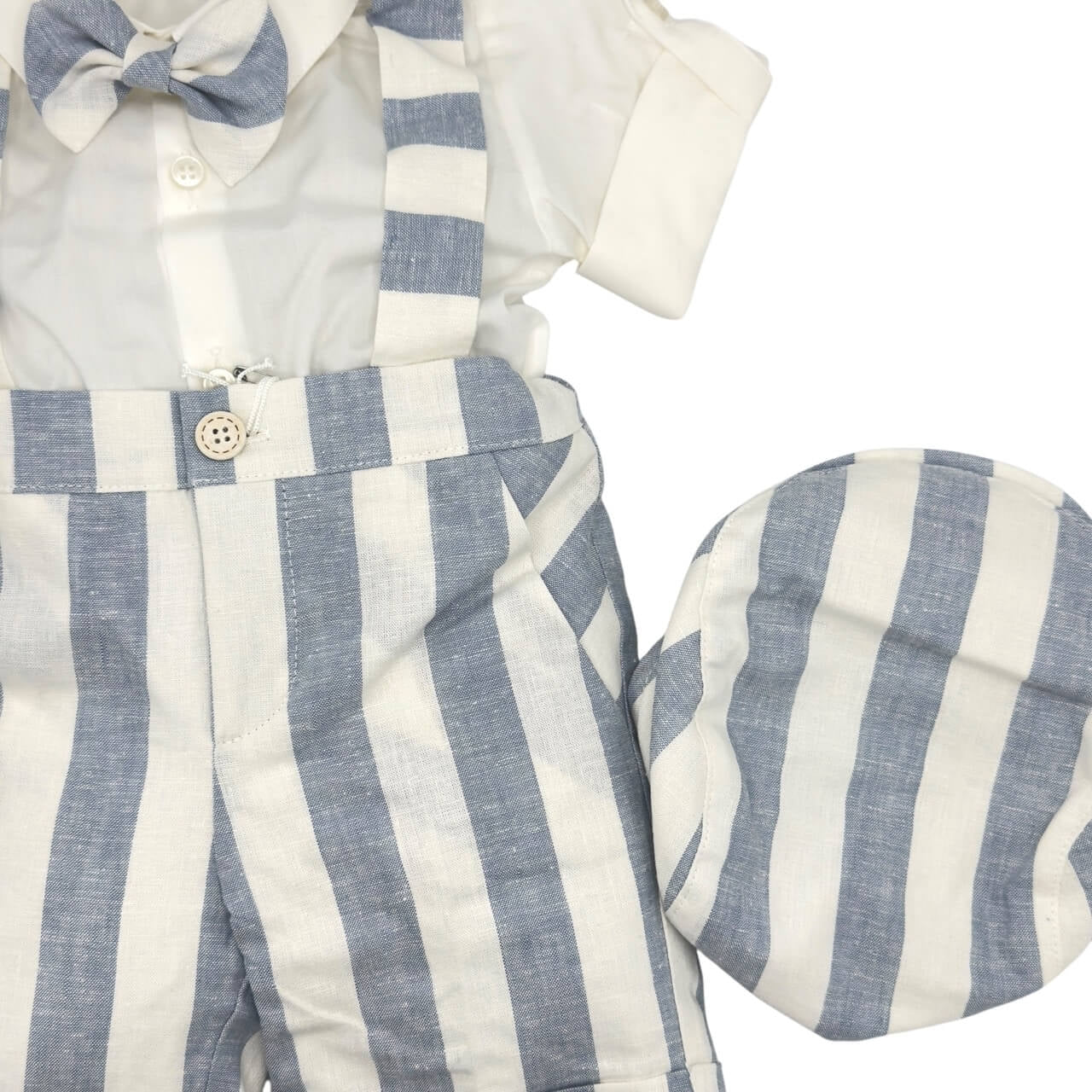 Robe salopette en lin pour nouveau-né
