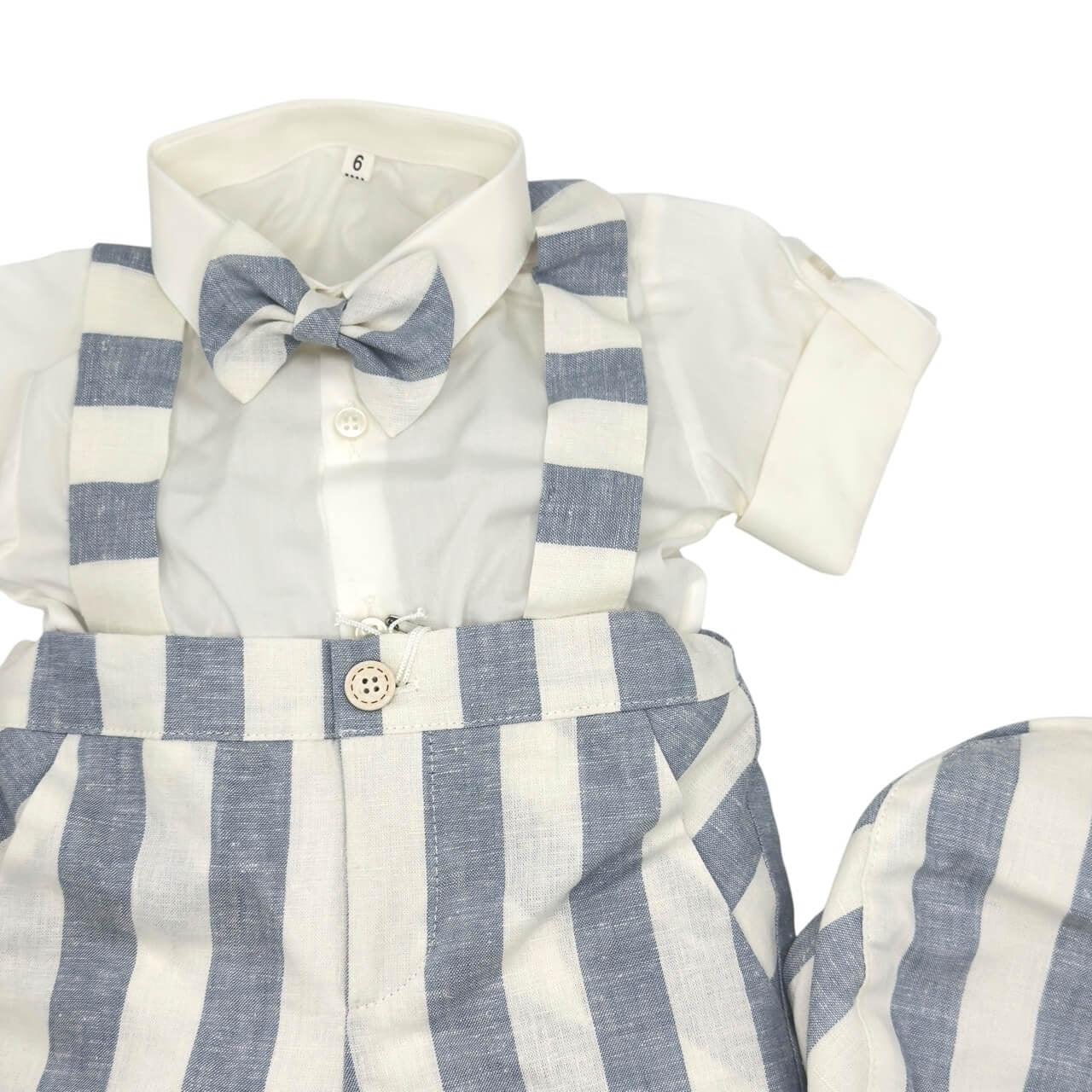 Robe salopette en lin pour nouveau-né