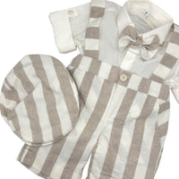 Robe salopette en lin pour nouveau-né