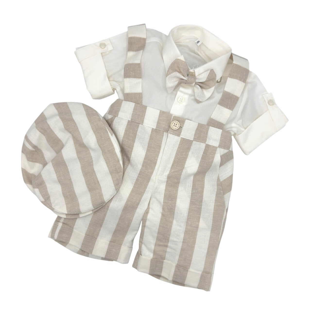 Robe salopette en lin pour nouveau-né
