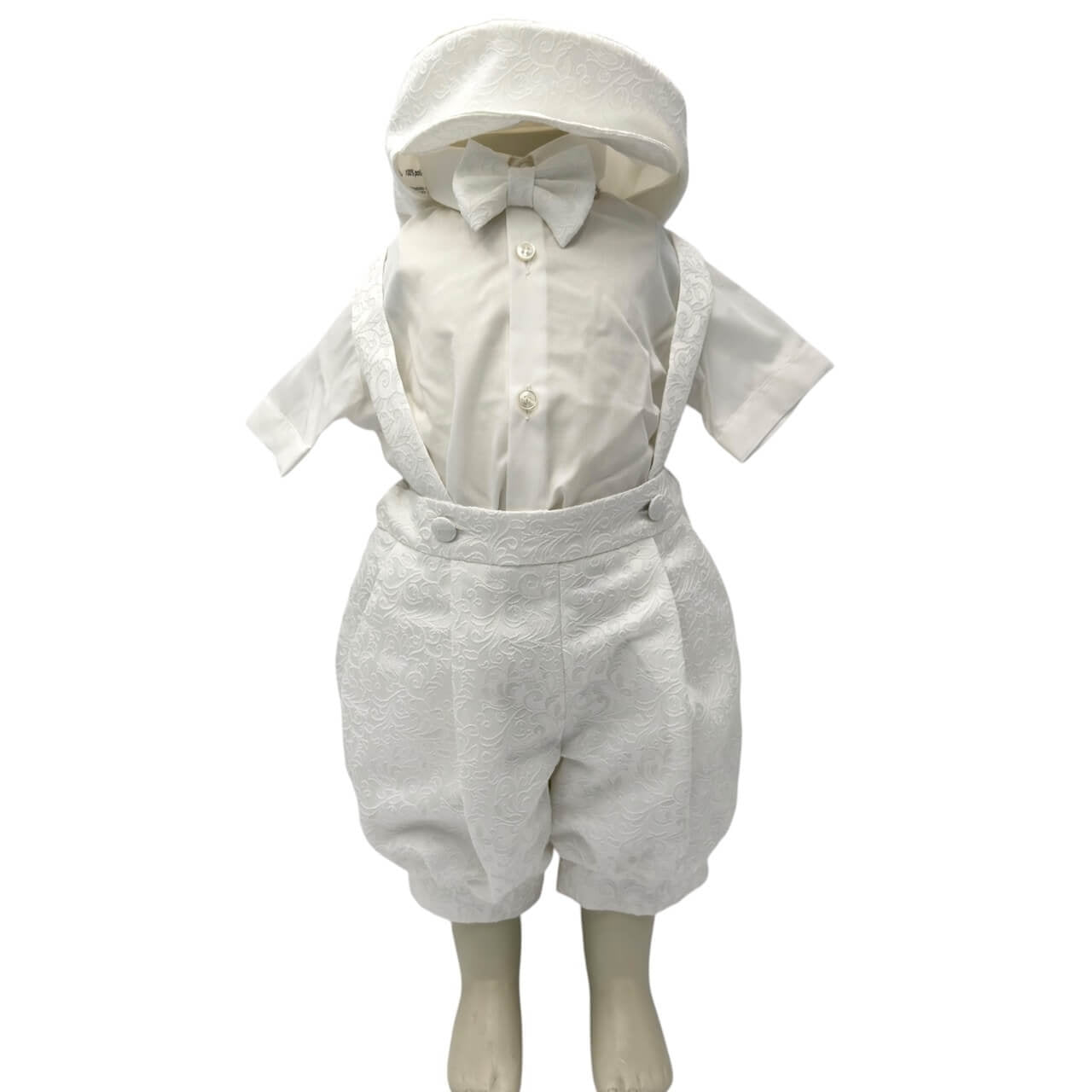 Robe salopette en satin brodé pour nouveau-nés
