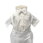 Robe salopette en satin brodé pour nouveau-nés