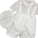 Robe salopette en satin brodé pour nouveau-nés