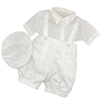 Robe salopette en satin brodé pour nouveau-nés