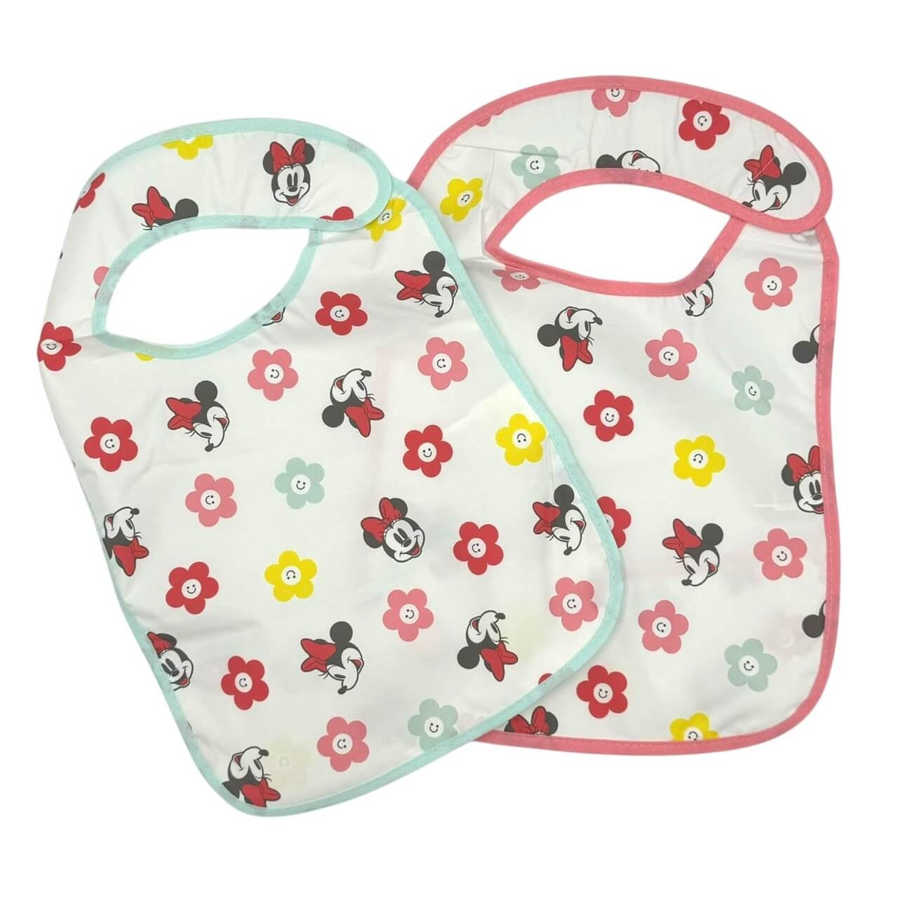 2 bavoirs Minnie Disney avec larmes plastifiés