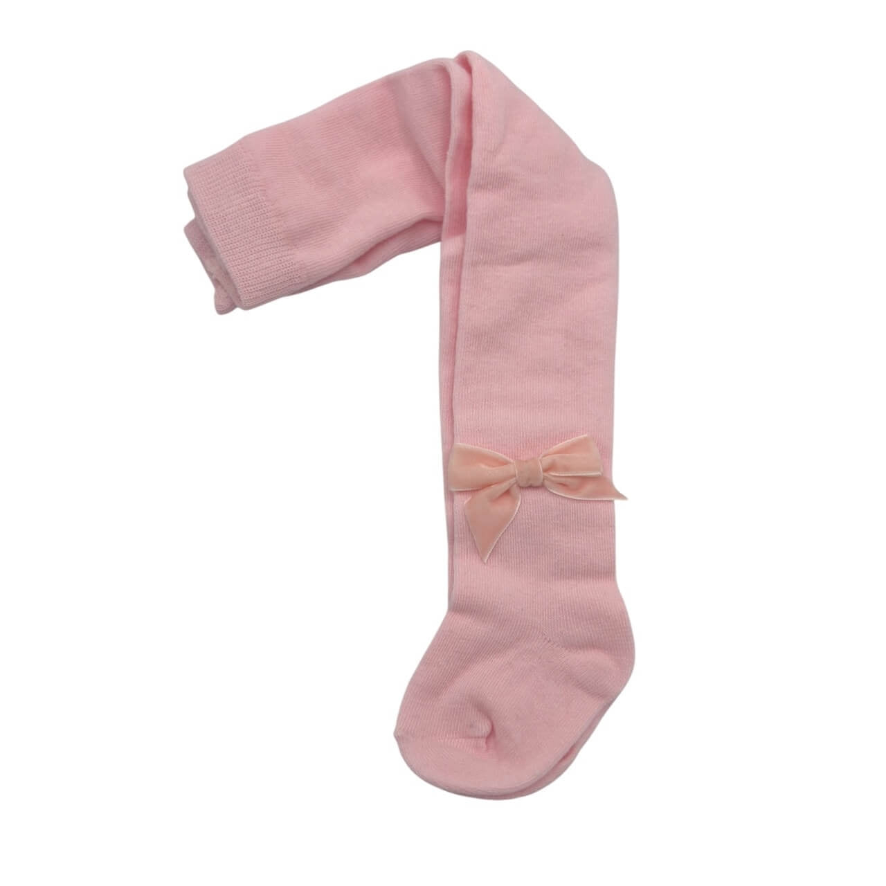 Collants bébé fille couleur unie avec nœud