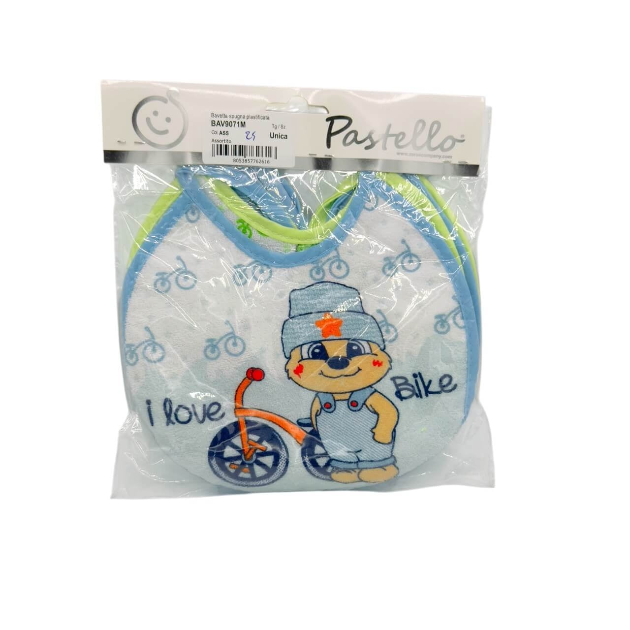 6 Bavoirs éponge plastifiés Pastel