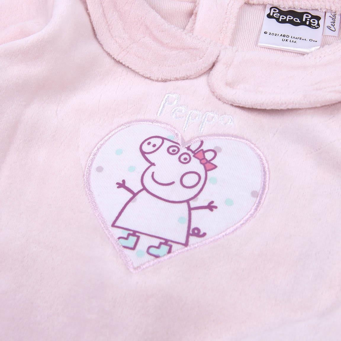 Grenouillère 2 pièces en chenille Peppa Pig