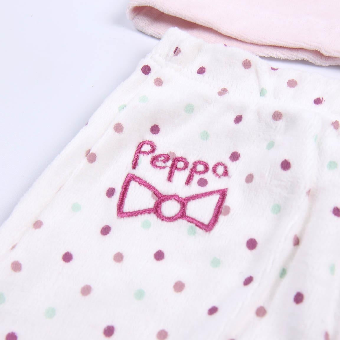 Grenouillère 2 pièces en chenille Peppa Pig