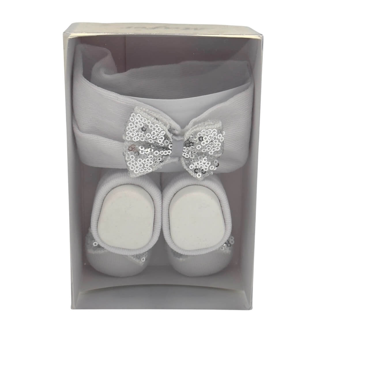 Ensemble Bandeau + Chaussures Coton 0/6 Mois