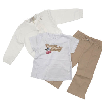 Ensemble 3 pièces en coton pour bébé fille