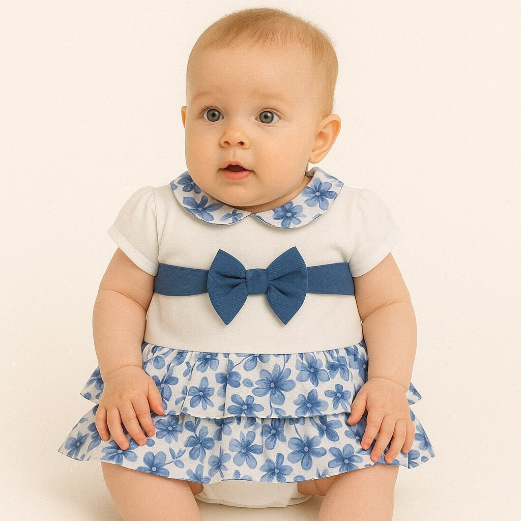 Robe barboteuse en coton pour bébé fille
