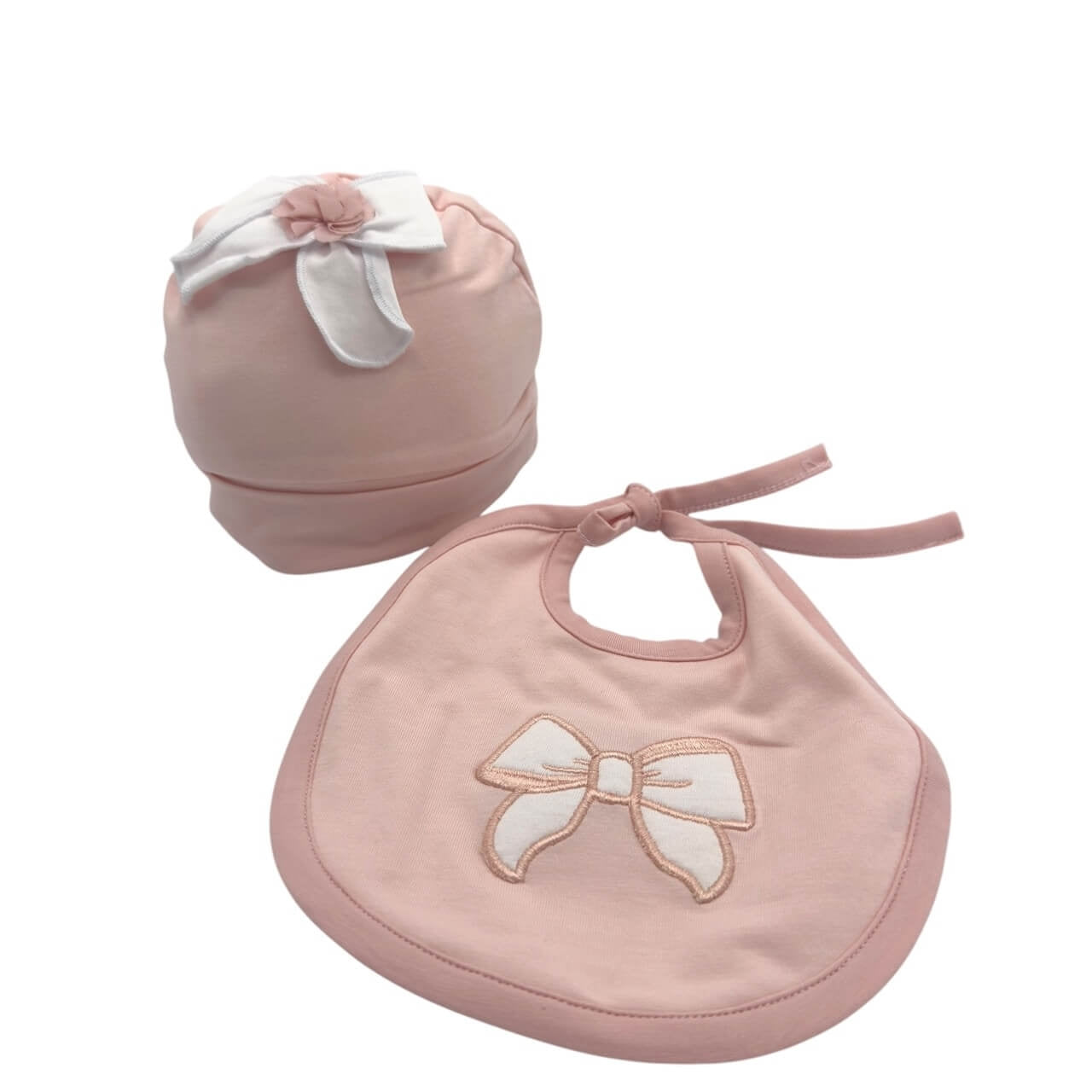 Set Cappello+Bavetta in Cotone Pastello 0/3 Mesi