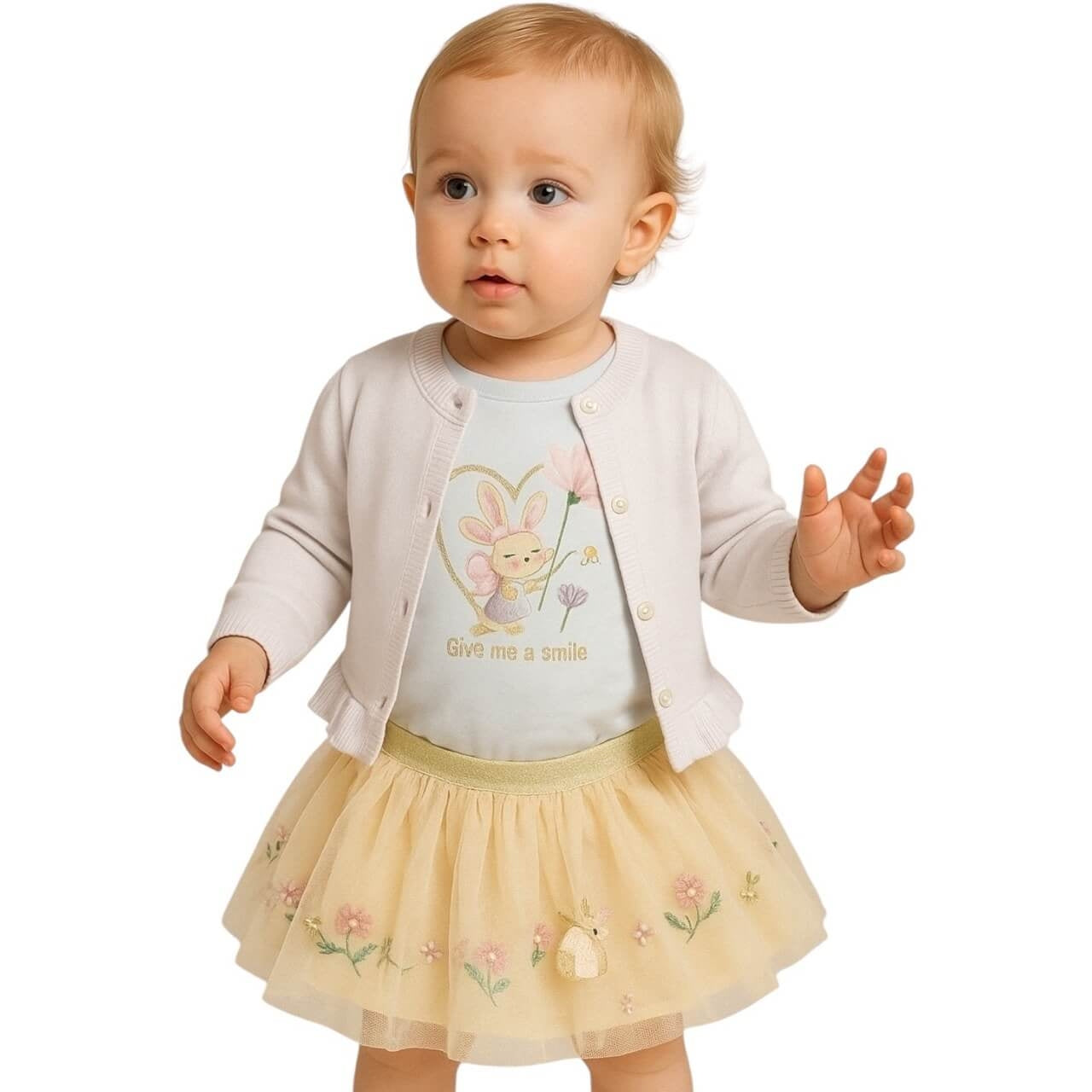 Ensemble 3 pièces en coton pour bébé fille